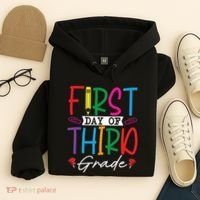 Retro First Day Of Third Grade Team Students Back To School Hoodie thumb 4