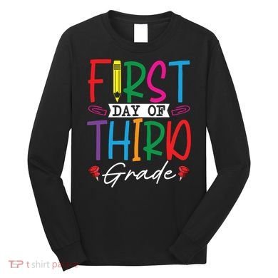 Retro First Day Of Third Grade Team Students Back To School Long Sleeve Shirt