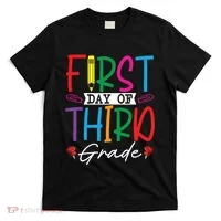Retro First Day Of Third Grade Team Students Back To School T-Shirt thumb 0