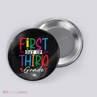 Retro First Day Of Third Grade Team Students Back To School Button thumb 0