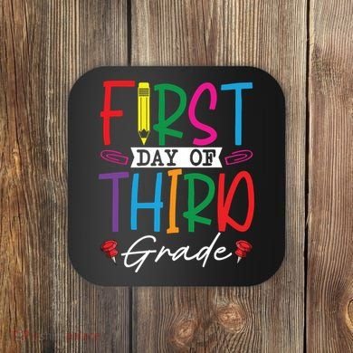 Retro First Day Of Third Grade Team Students Back To School Coaster