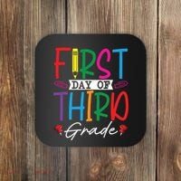 Retro First Day Of Third Grade Team Students Back To School Coaster thumb 0