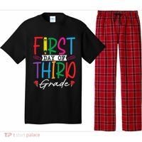 Retro First Day Of Third Grade Team Students Back To School Pajama Set thumb 0
