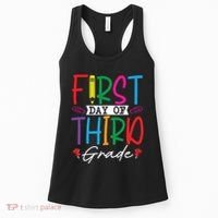 Retro First Day Of Third Grade Team Students Back To School Women's Tank Top thumb 0