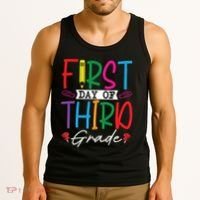 Retro First Day Of Third Grade Team Students Back To School Tank Top thumb 3