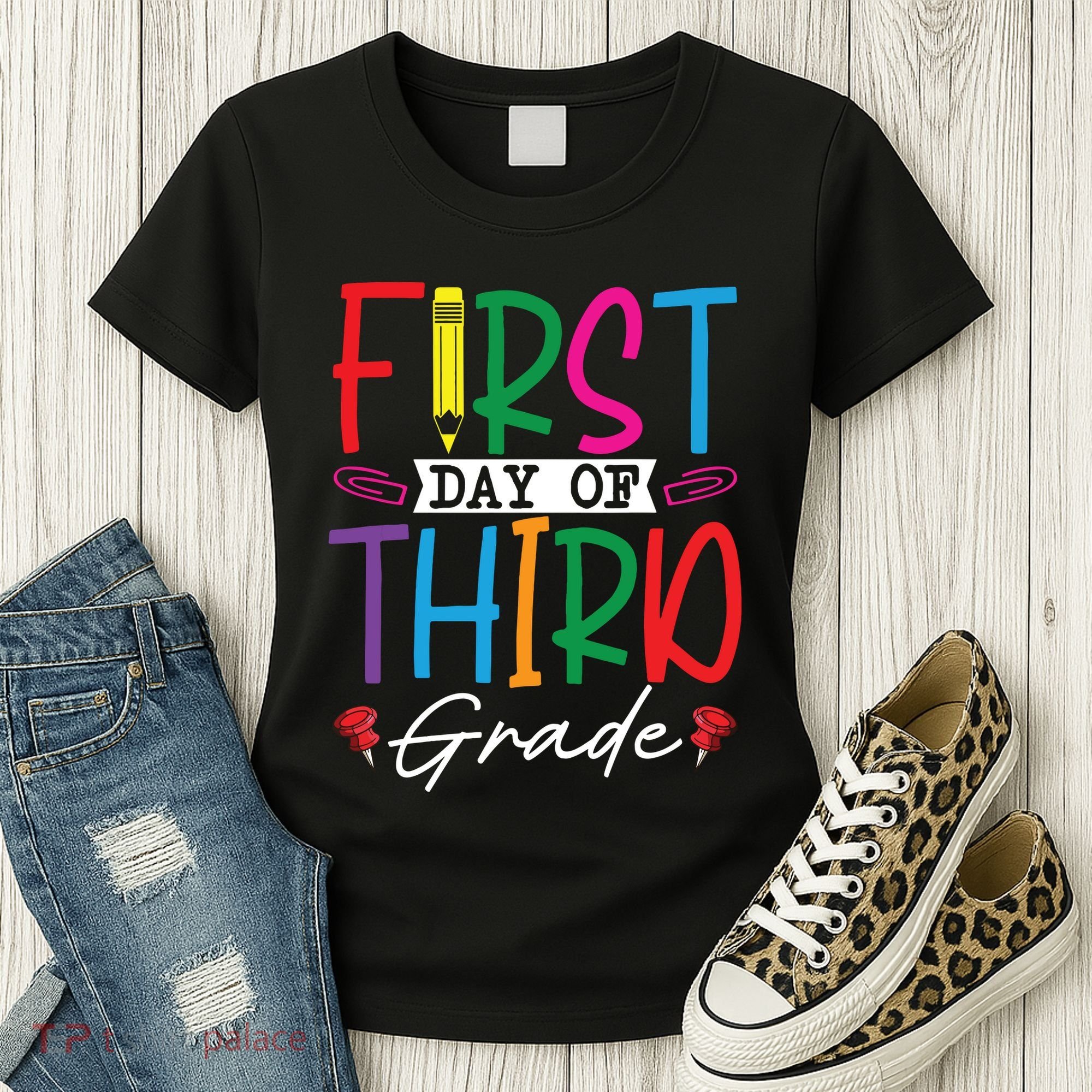 Retro First Day Of Third Grade Team Students Back To School Women's T-Shirt