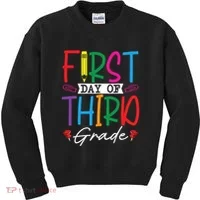 Retro First Day Of Third Grade Team Students Back To School Kids Sweatshirt thumb 0