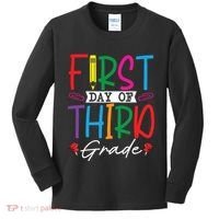 Retro First Day Of Third Grade Team Students Back To School Kids Long Sleeve Shirt thumb 0