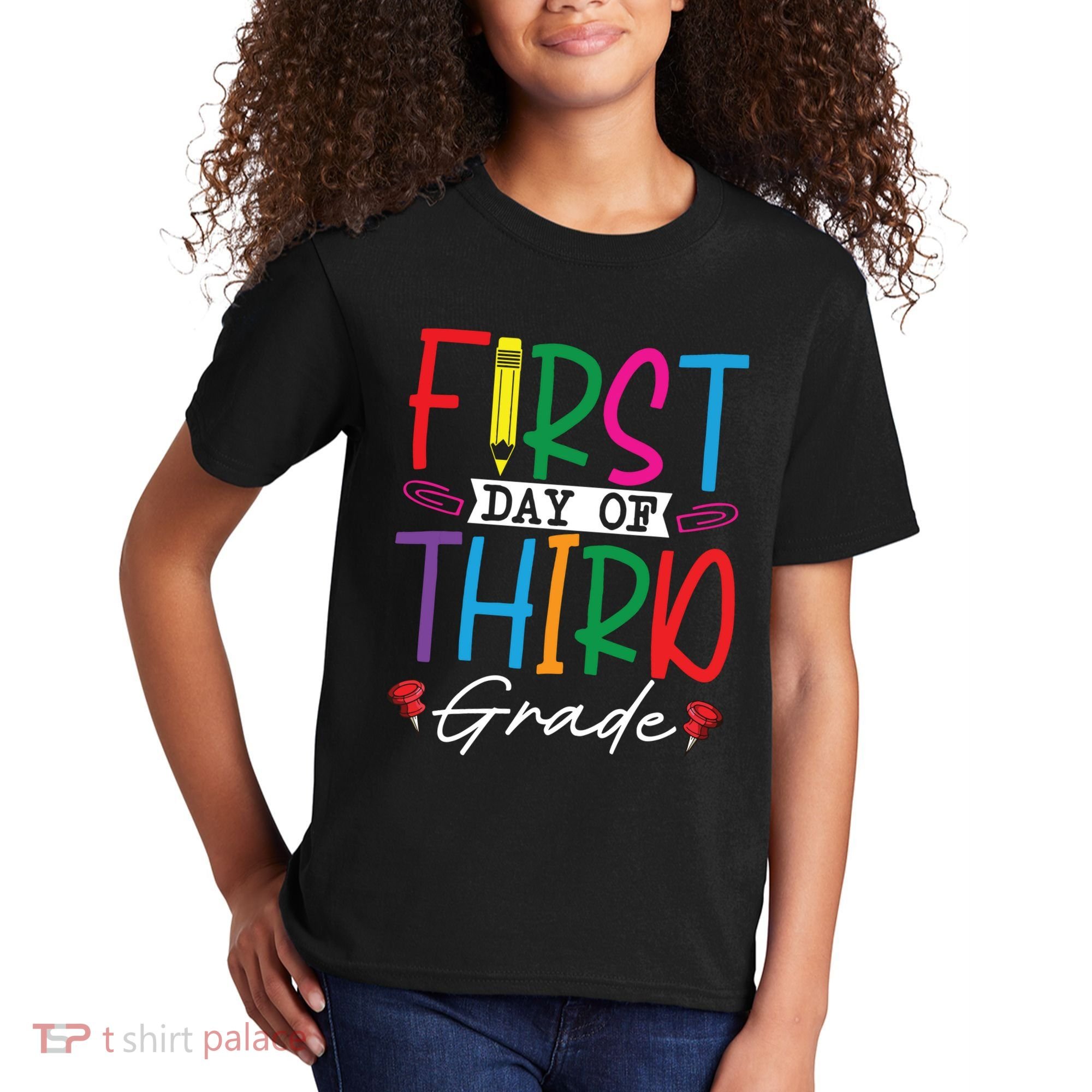 Retro First Day Of Third Grade Team Students Back To School Kids T-Shirt