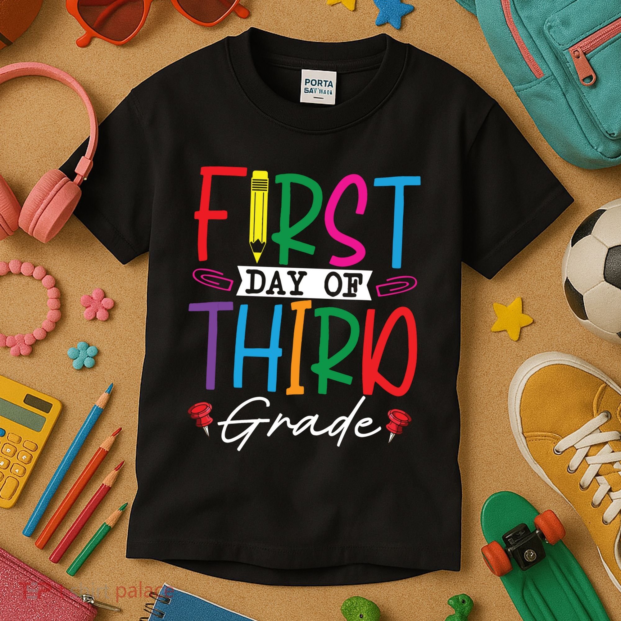 Retro First Day Of Third Grade Team Students Back To School Kids T-Shirt