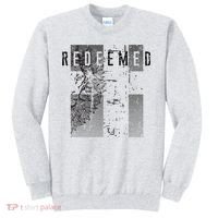 Redeemed Faded Distressed Grunge Lion With Cross Christian Sweatshirt thumb 0