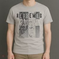 Redeemed Faded Distressed Grunge Lion With Cross Christian T-Shirt thumb 3