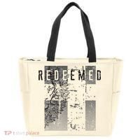 Redeemed Faded Distressed Grunge Lion With Cross Christian Tote Bag thumb 0