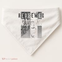 Redeemed Faded Distressed Grunge Lion With Cross Christian USA-Made Doggie Bandana thumb 0