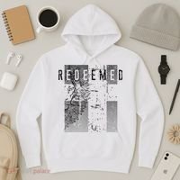 Redeemed Faded Distressed Grunge Lion With Cross Christian Hoodie thumb 3