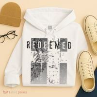 Redeemed Faded Distressed Grunge Lion With Cross Christian Hoodie thumb 4
