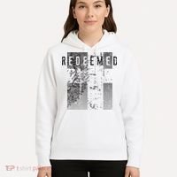 Redeemed Faded Distressed Grunge Lion With Cross Christian Hoodie thumb 5