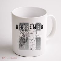 Redeemed Faded Distressed Grunge Lion With Cross Christian Coffee Mug thumb 1