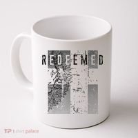 Redeemed Faded Distressed Grunge Lion With Cross Christian Coffee Mug thumb 0
