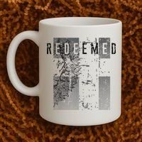 Redeemed Faded Distressed Grunge Lion With Cross Christian Coffee Mug thumb 2
