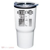 Redeemed Faded Distressed Grunge Lion With Cross Christian Tumbler thumb 0