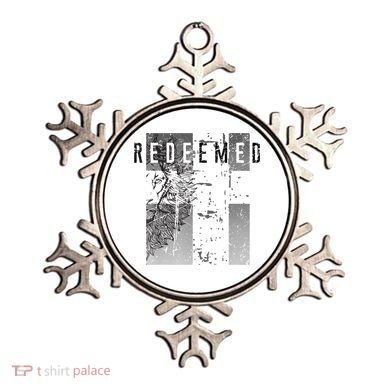 Redeemed Faded Distressed Grunge Lion With Cross Christian Ornament