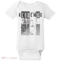 Redeemed Faded Distressed Grunge Lion With Cross Christian Baby Bodysuit thumb 0