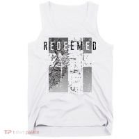 Redeemed Faded Distressed Grunge Lion With Cross Christian Tank Top thumb 0