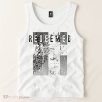 Redeemed Faded Distressed Grunge Lion With Cross Christian Tank Top thumb 2