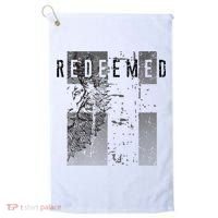 Redeemed Faded Distressed Grunge Lion With Cross Christian Golf Towel thumb 0