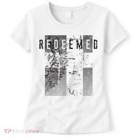 Redeemed Faded Distressed Grunge Lion With Cross Christian Women's T-Shirt thumb 0