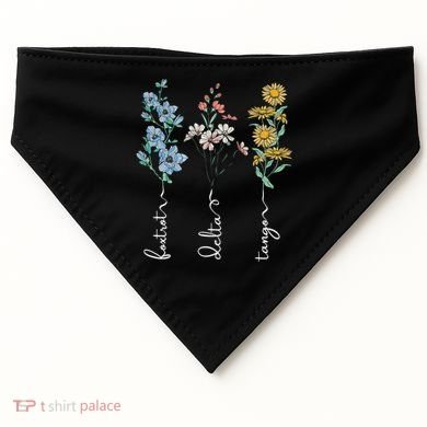 Retro Foxtrots Deltas Tangos Flower USA-Made Doggie Bandana