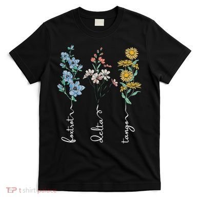 Retro Foxtrots Deltas Tangos Flower T-Shirt