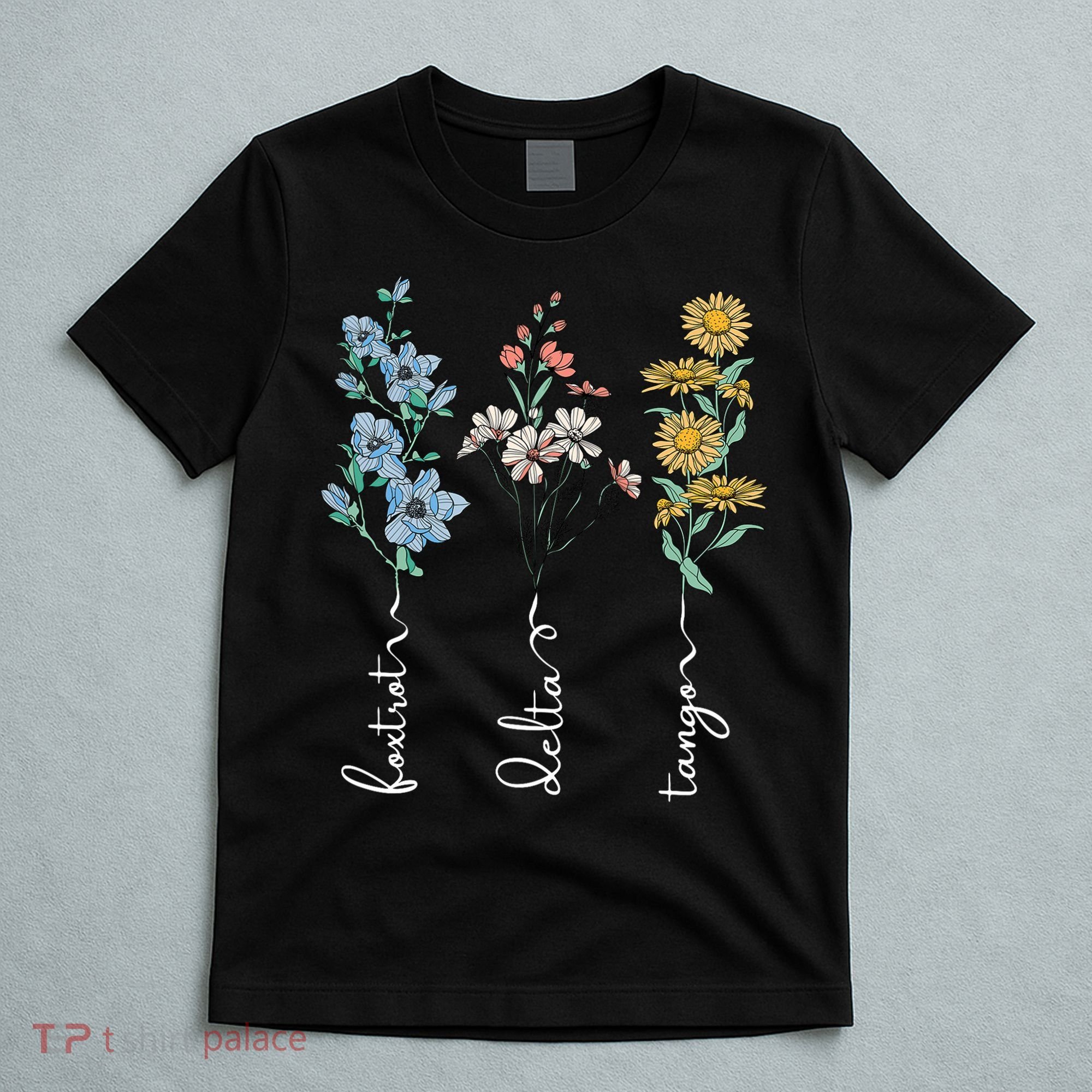 Retro Foxtrots Deltas Tangos Flower T-Shirt