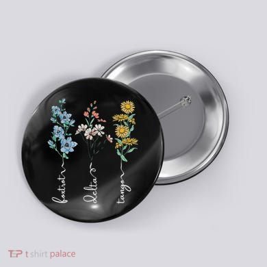 Retro Foxtrots Deltas Tangos Flower Button