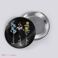 Retro Foxtrots Deltas Tangos Flower Button thumb 0