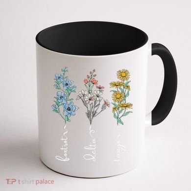 Retro Foxtrots Deltas Tangos Flower Coffee Mug back