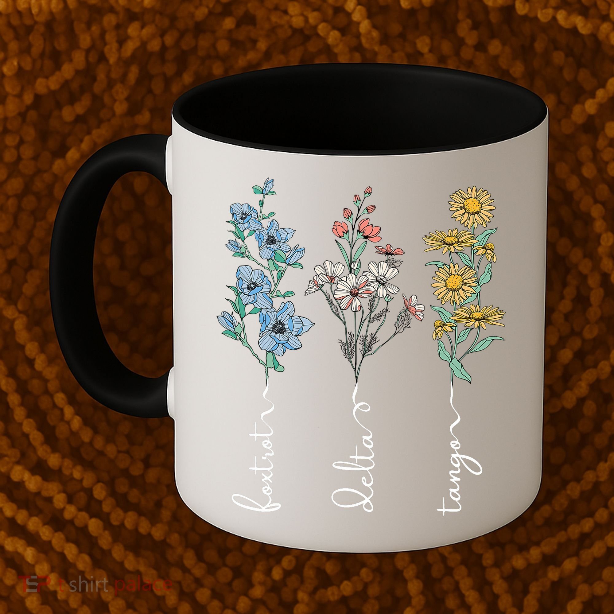 Retro Foxtrots Deltas Tangos Flower Coffee Mug