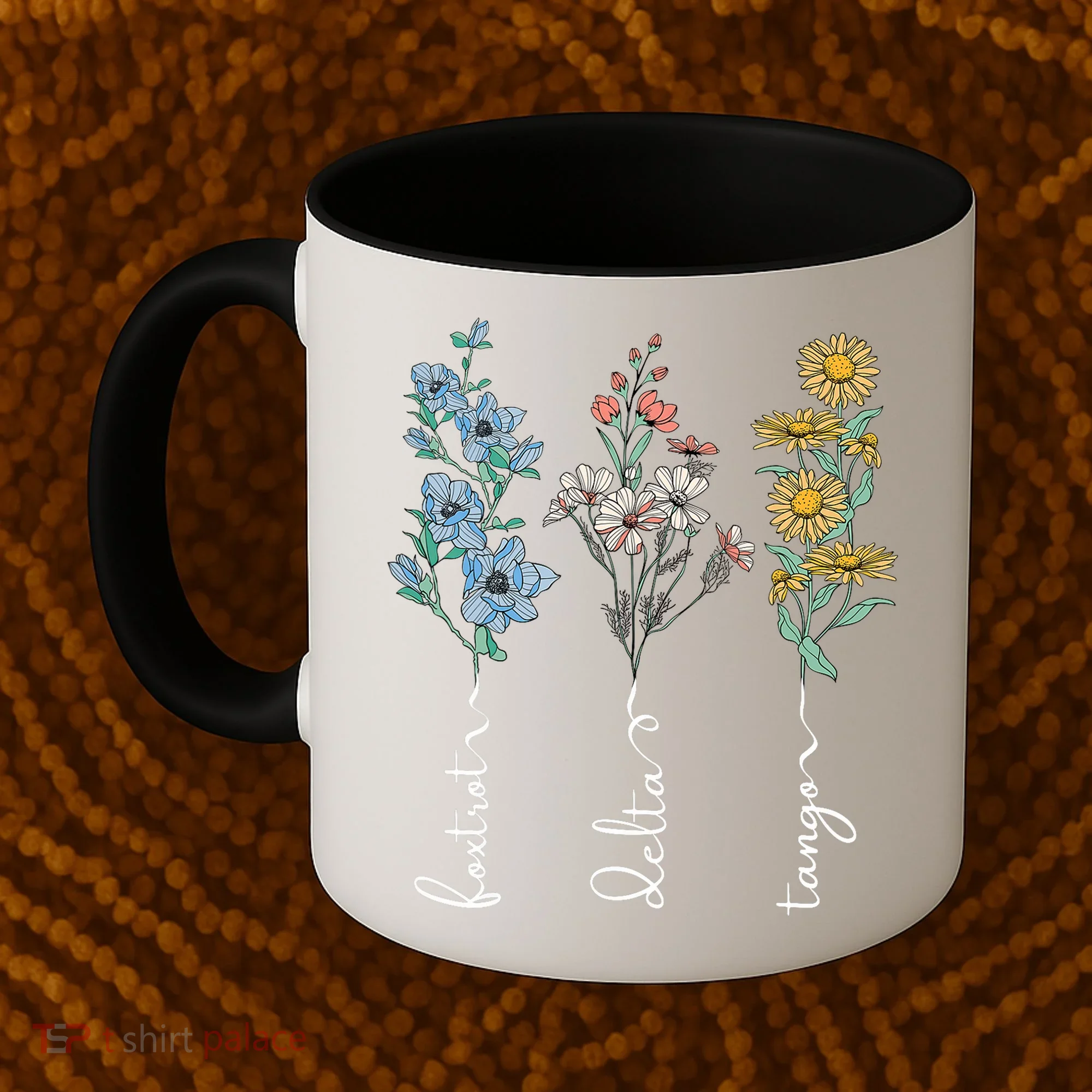 Retro Foxtrots Deltas Tangos Flower Coffee Mug