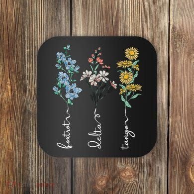 Retro Foxtrots Deltas Tangos Flower Coaster