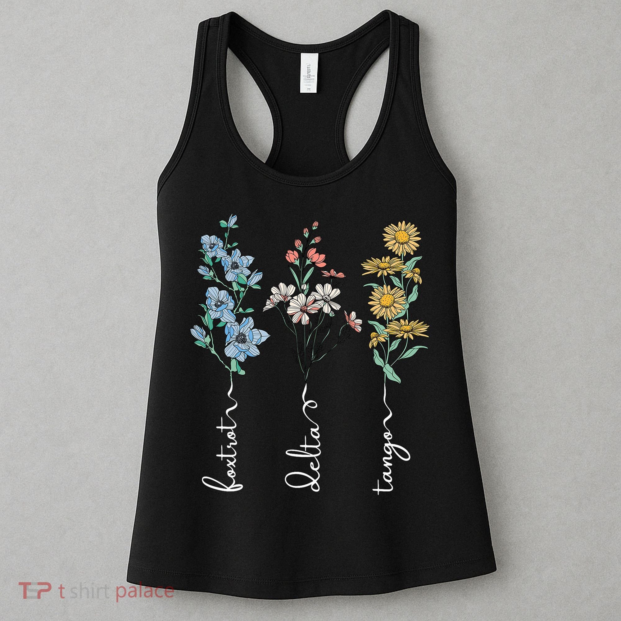 Retro Foxtrots Deltas Tangos Flower Women's Tank Top