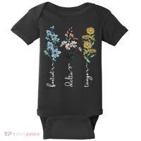Retro Foxtrots Deltas Tangos Flower Baby Bodysuit thumb 0