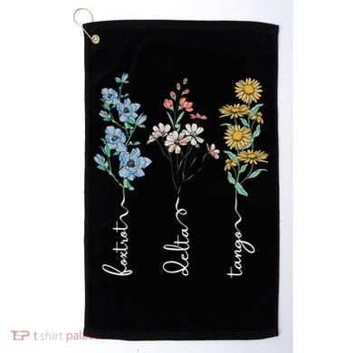 Retro Foxtrots Deltas Tangos Flower Golf Towel