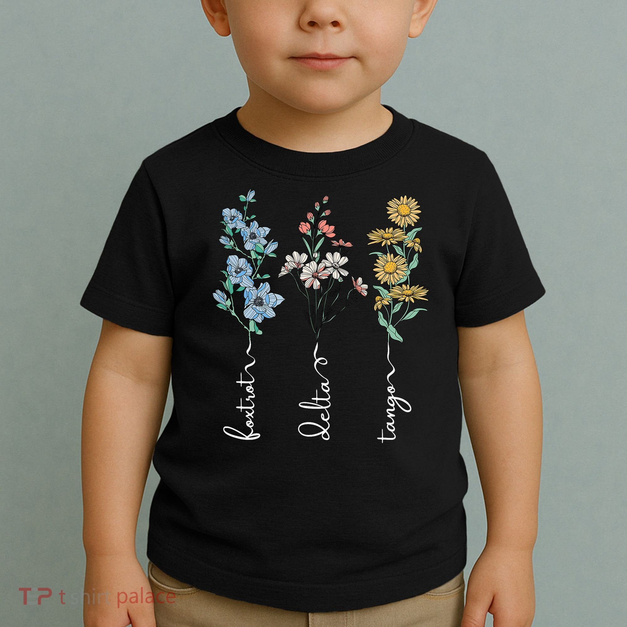 Retro Foxtrots Deltas Tangos Flower Toddler T-Shirt