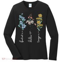 Retro Foxtrots Deltas Tangos Flower Women's Long Sleeve Shirt thumb 0
