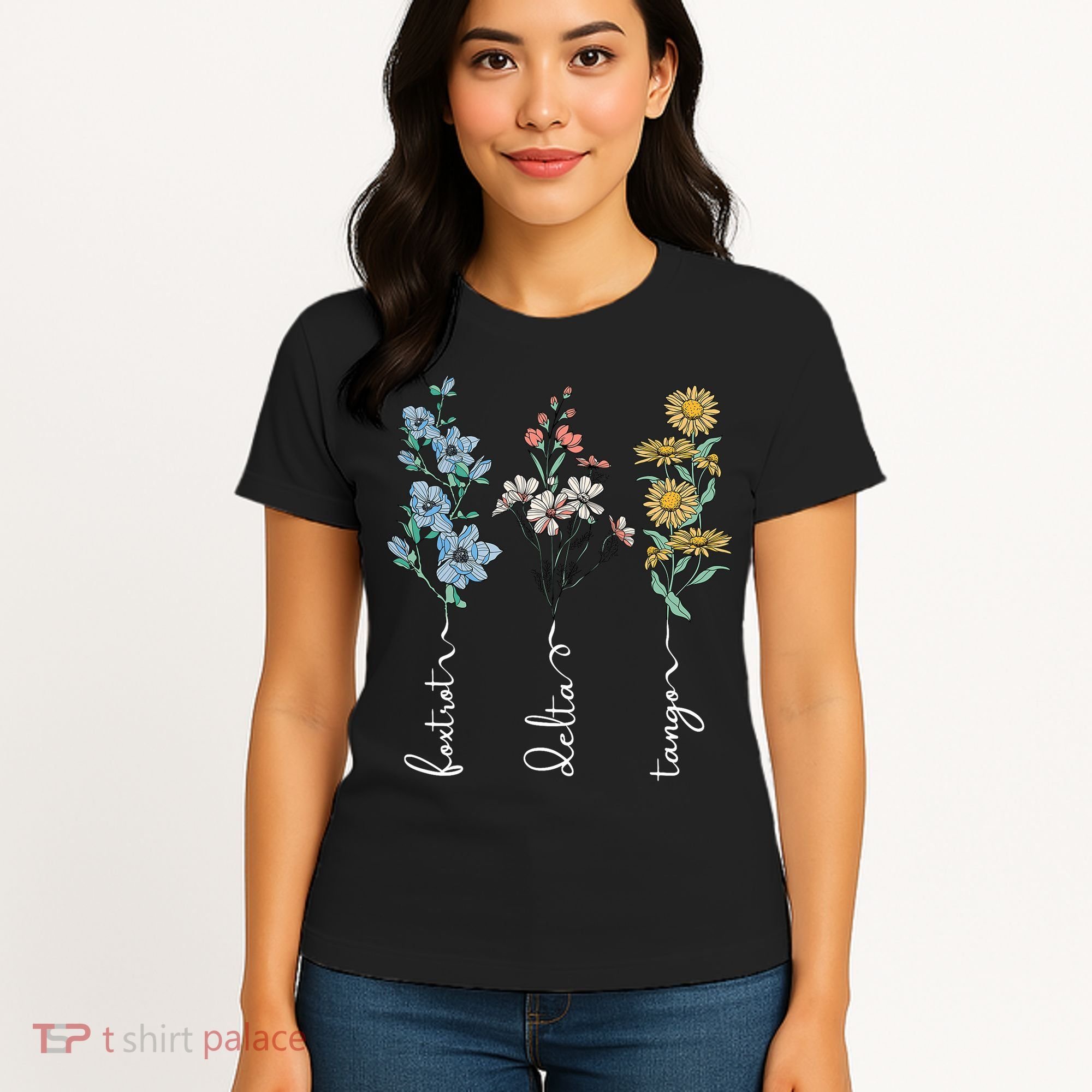Retro Foxtrots Deltas Tangos Flower Women's T-Shirt