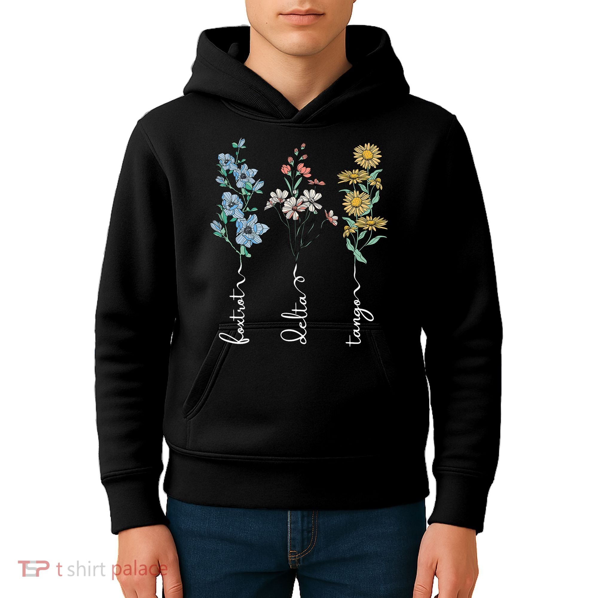 Retro Foxtrots Deltas Tangos Flower Kids Hoodie