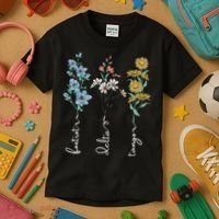 Retro Foxtrots Deltas Tangos Flower Kids T-Shirt thumb 3