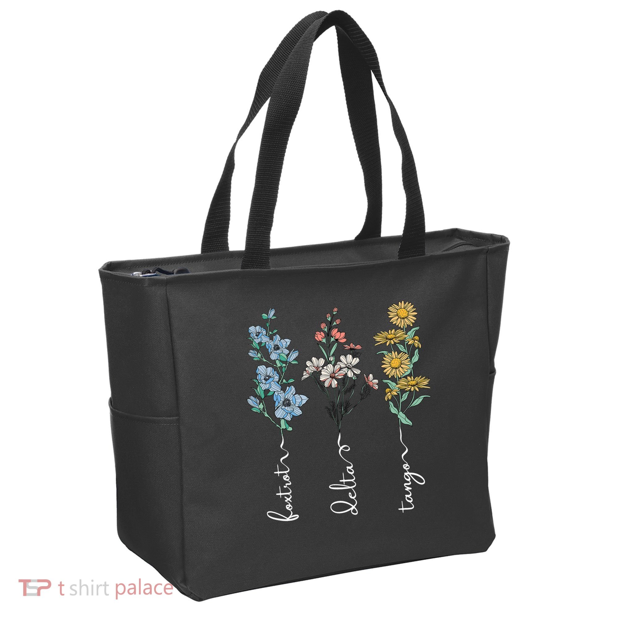 Retro Foxtrots Deltas Tangos Flower Tote Bag