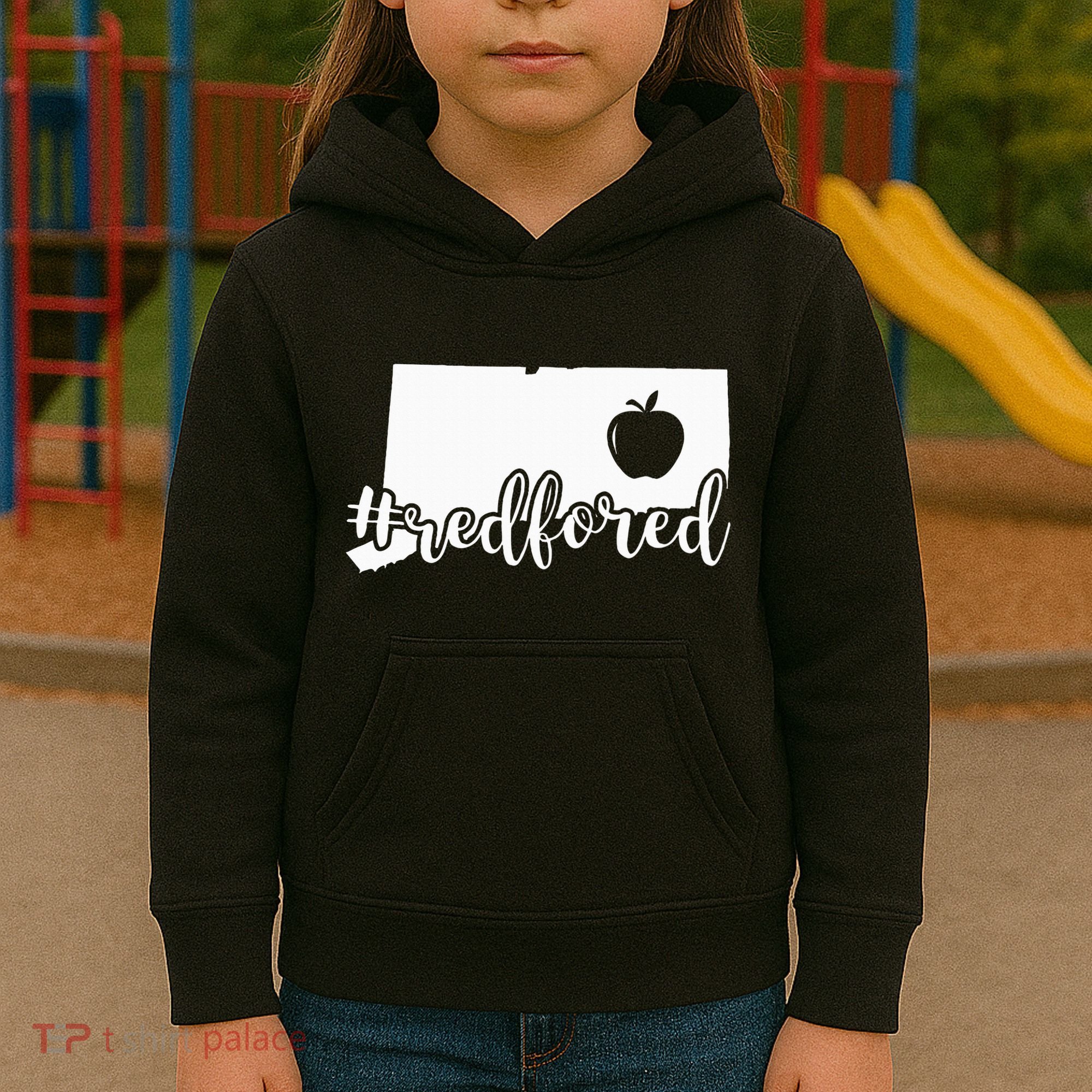 Red For Ed Connecticut Teacher Public Education Kids Hoodie